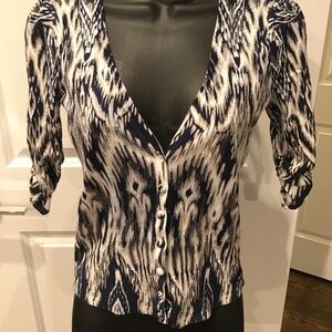 INC international concepts cardigan with clear sequence in the front,3/4 sleeve